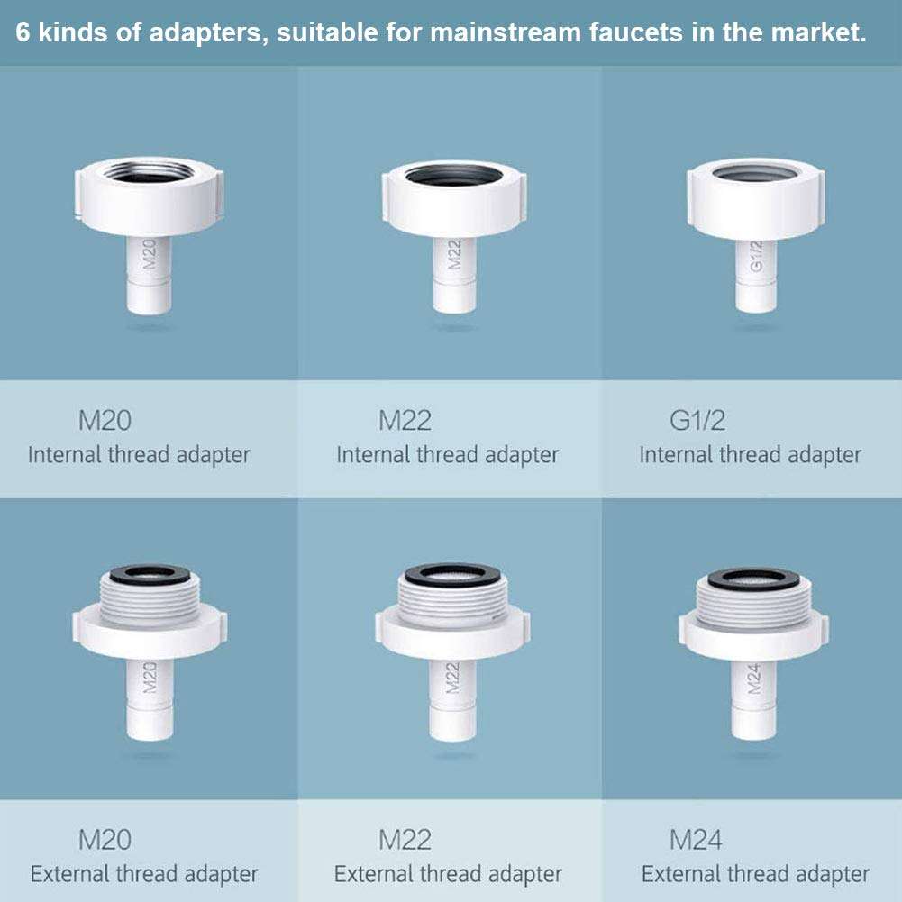 Tomantery Water Saving Device Filter, Faucet Nozzle 6 Kinds of Adapters Simple Design Style Filter Faucet Bubbler Double Sensor for Home for Kitchen 4