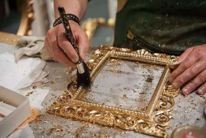 Gold Leaf Sheets, Gold Sheets, 8 by 8.cm Gilding Foil for Gilding, Resin Art, Decoration Crafting,DIY, Paintings, Arts Crafts, Nail Deco,Furniture, Size 3.14 * 3.35 (25, Gold) 6