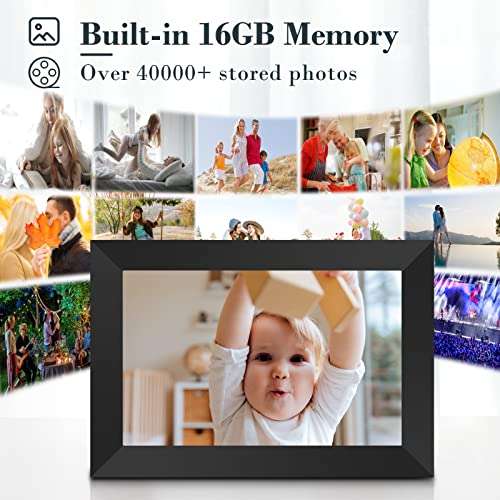 Jimwey Smart WiFi Digital Picture Frame - 10 Inch Frameo Digital Photo Frame with Native 1080P IPS Touch Screen, Built-in 16GB Storage, Auto Rotate, Easy Setup to Share Moment Instantly via Frameo APP 4