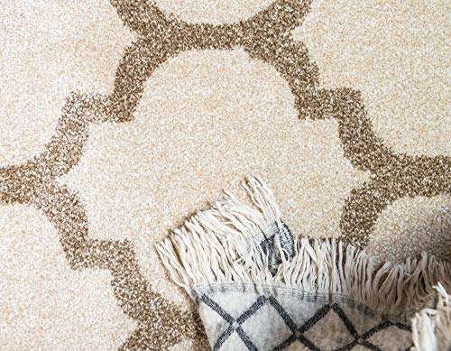 Unique Loom Trellis Collection Area Rug - Philadelphia (2' 7" x 8' Runner Beige and Light Brown/Beige) 5