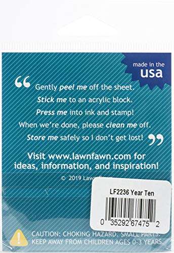 Lawn Fawn Year Ten Clear Stamps, 2"x3" (LF2236) 2