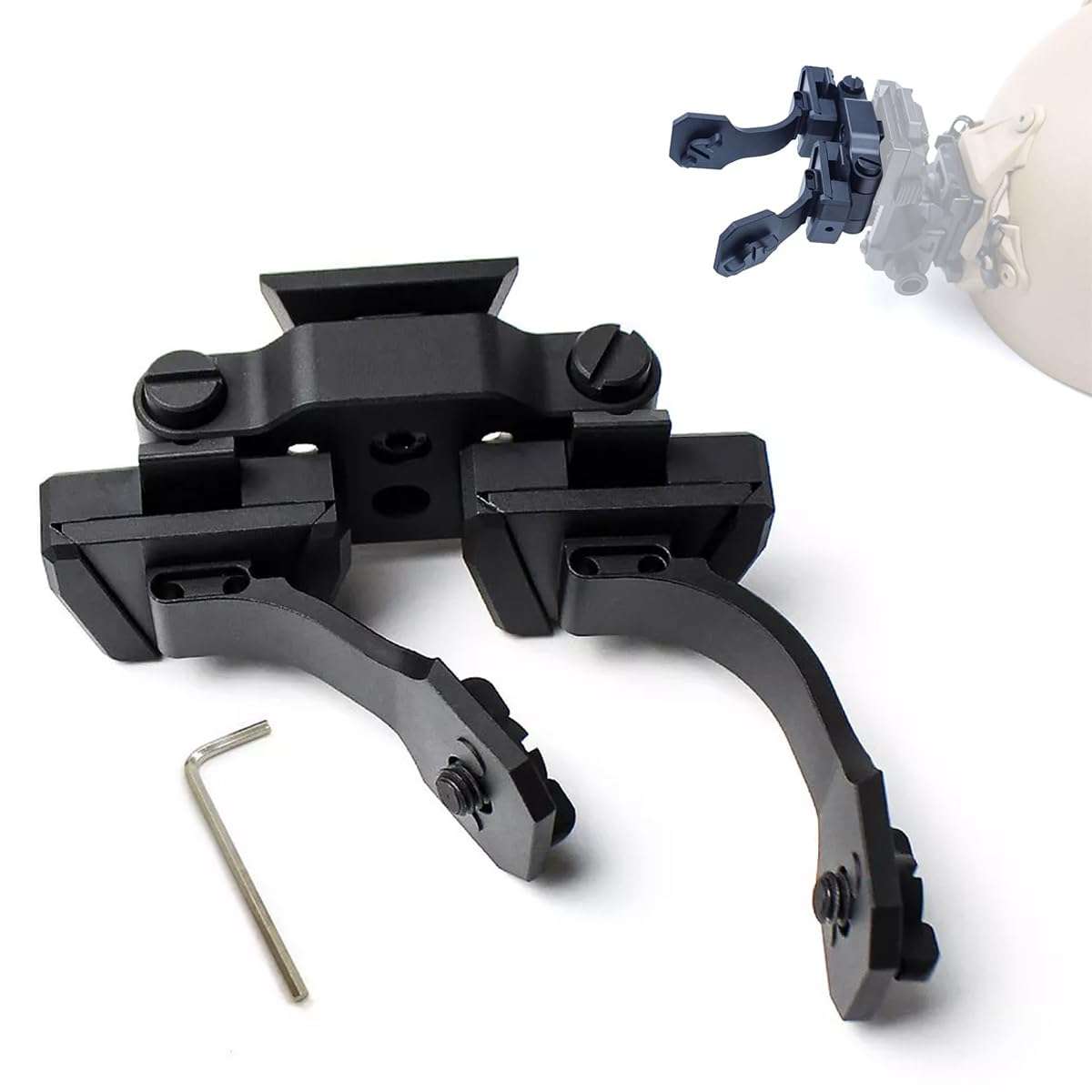 okyass Dual PVS14 Night Vision Bridge Mount NVG J Arm Helmet Mount for Binocular Anodized Metal 1