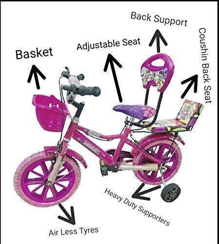 Global Bikes Boy's and Girl's Tube-Less Princess 16T BMX Bicycle with Back Support (5 to 8 Years, Pink) 4