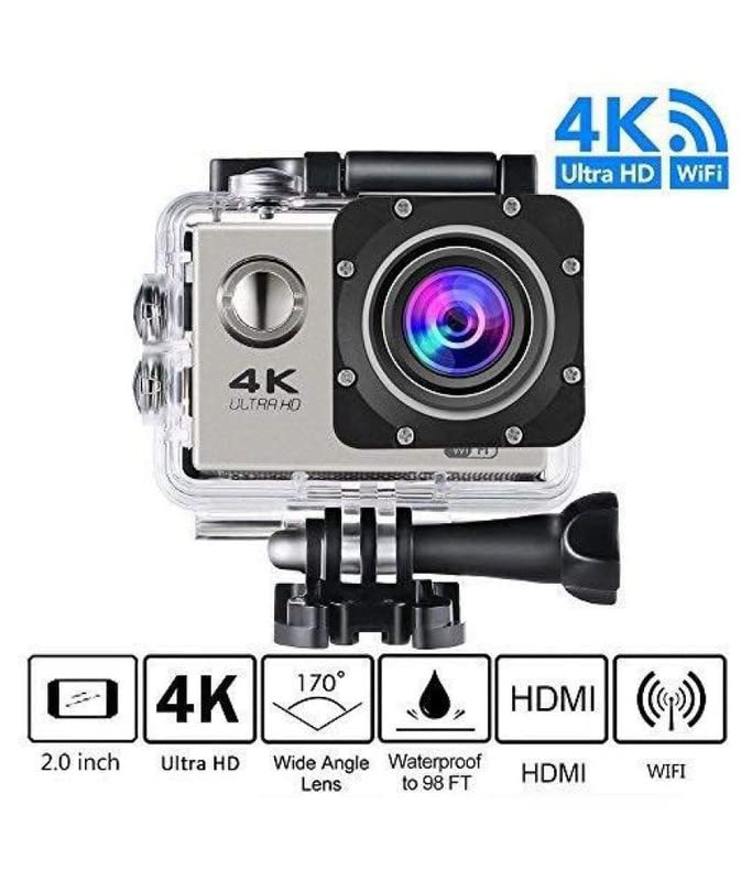 Drumstone 4K Action Camera Ultra HD 170D Wide Angel Go Waterproof Pro Sports Video 1080 Camera, Dual 2 Inch LCD 16 MP Image Sensor 170 Wide-Angle Lens (5 Year Replacement Warranty)| for Vlog & Travel 6