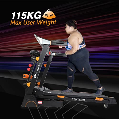 PowerMax Fitness TDA-230M (4HP Peak) Smart Folding Electric Treadmill with Auto Incline, MP3, Speaker, DIY and Virtual Assistance, Exercise Machine for Home Gym and Cardio Training 6