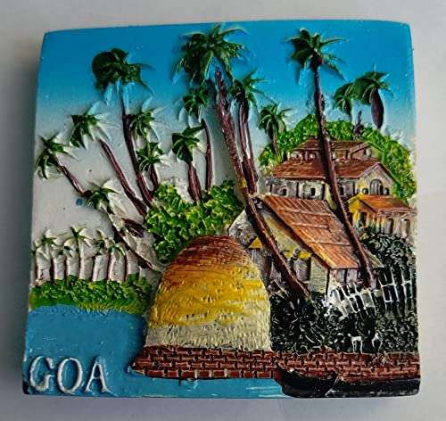 SSL TRUST ME Plastic Poly Resin Fridge Magnet Beautiful Goa Home & Decor (3 x 1 x 2.5 inch, Multicolour) Magnetic/Gift (Small Size) 5