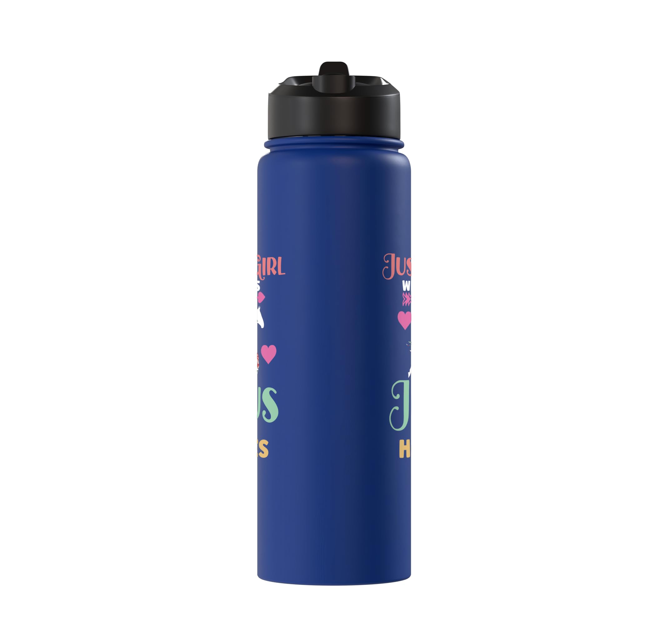 Christian Just a Girl Who Loves Jesus and Horses Horse Lover Stainless Steel Insulated Water Bottle 3
