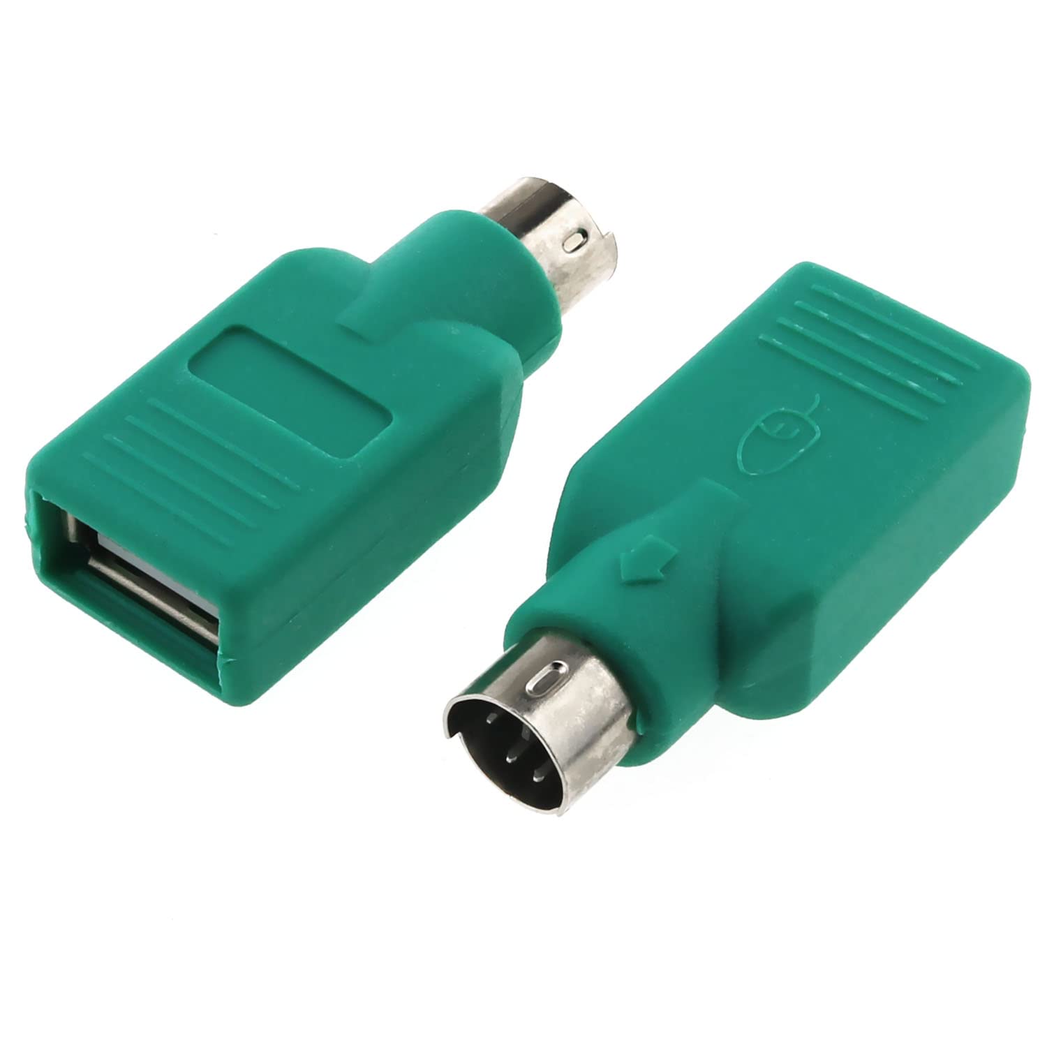 USB to PS2 Adapter RLECS 2PCS Green PS/2 Male to USB Female Converter Adapter for Mouse and Keyboard 1