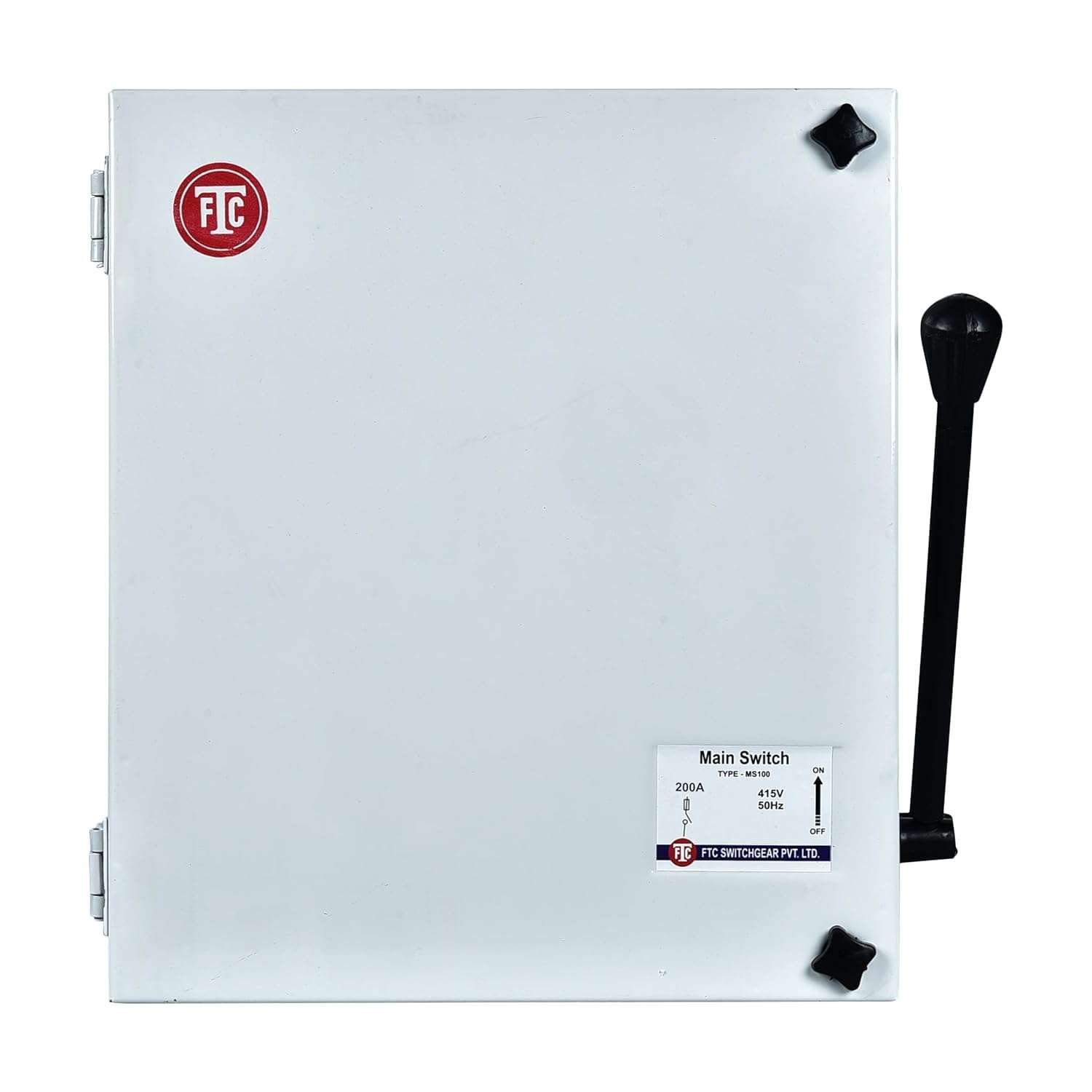 FTC SWITCHGEAR MS-200 200Amp 415V AC Toggle Switch, Manual Operation, Lever Actuator, Copper Contact, 3-Position, Wall Mount 4