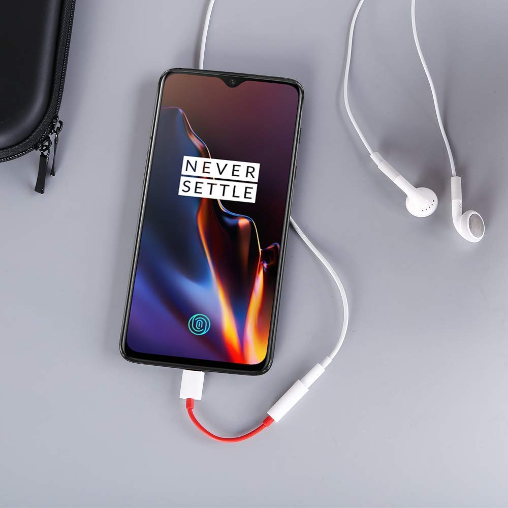 RSC POWER+ Type C to 3.5 mm Jack Audio Connector, Noise Cancelling Headphones Jack Converter Audio Adapter for OnePlus 7/7 Pro / 1+6/1+6T (Pack of 1) (RED Audio Jack) 5