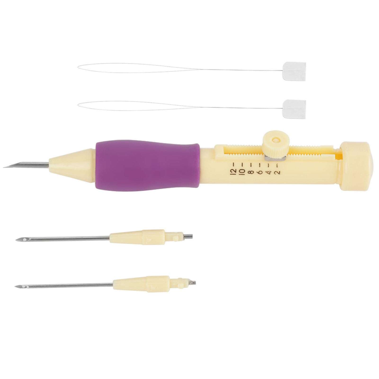 Respicefinem Embroidery Punch Adjustable Needle Length Embroidery Needle Punch with 3 Sizes Needle Pen Kit Tool for DIY Craft DIY Threaders Sewing Knitting for Mother 5