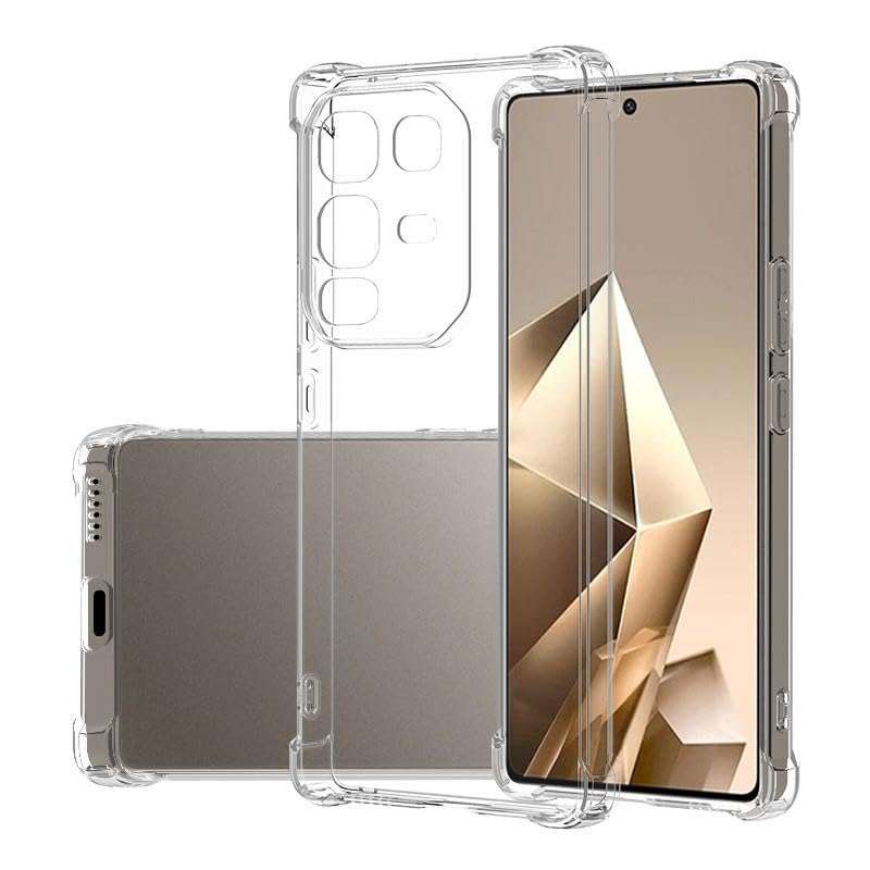 PrimeLike Shockproof Bumper Ultra Clear Slim Anti-Slip Grip Soft Flexible Back Cover for Infinix Note 50s (Transparent) 3