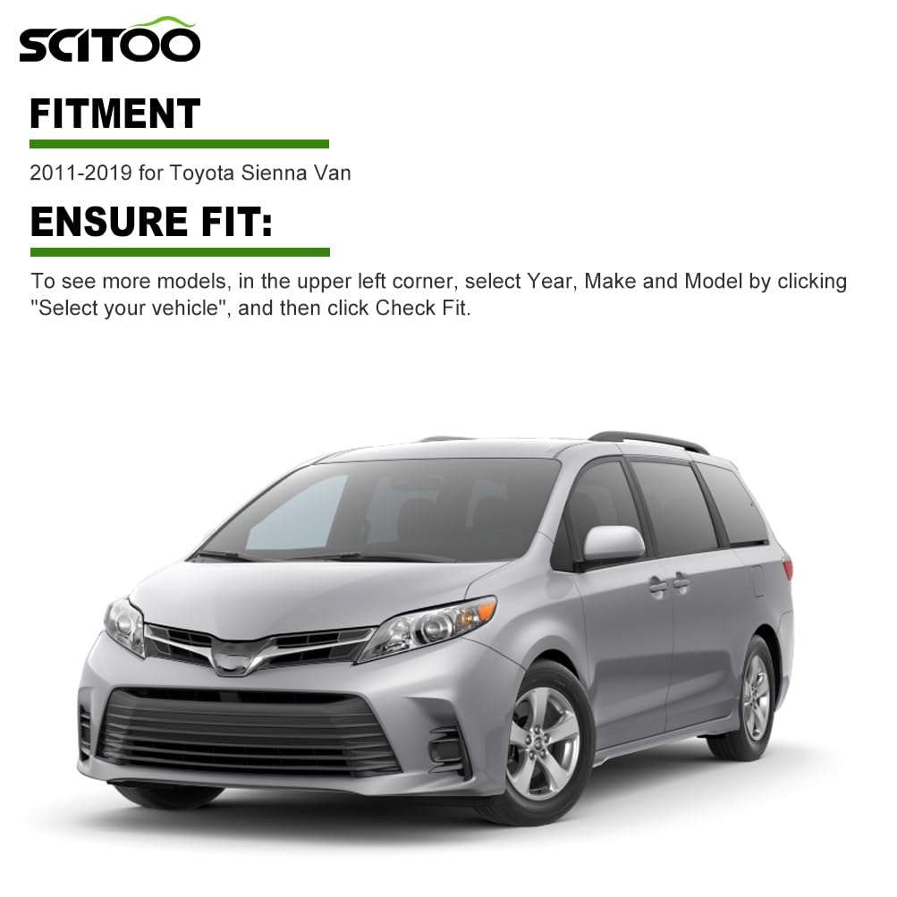 SCITOO Keyless Entry Remote Key Fob Replacement for 6 Buttons Uncut Car Key for Toyota Sienna 2011-2019 2pcs FCC HYQ14ADR 314.3MHz 3