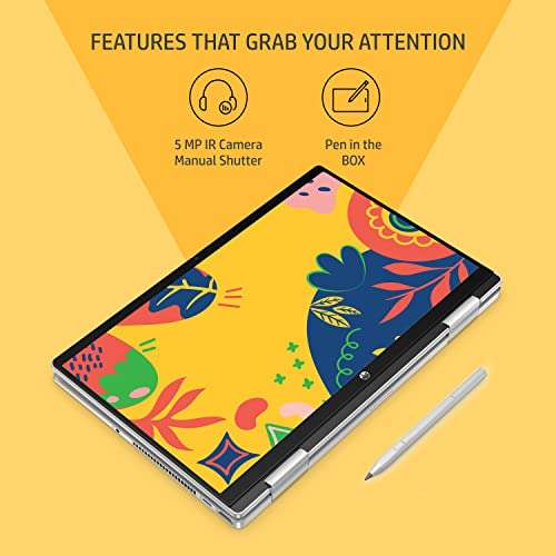 HP Pavilion x360, 12th Gen Intel Core i5-1235U, 14-inch (35.6 cm), FHD, 16GB DDR4, 512GB SSD, Intel Iris Xe graphics, FPR, 5MP camera w/privacy shutter (Win 11, MSO 2021, Silver, 1.51 kg), ek0074TU 4