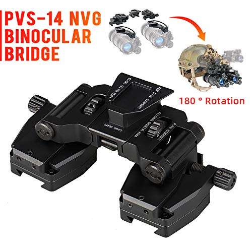 Tactical Aluminum Alloy Binocular Bridge Folding Arm Mount Bracket for PVS14 Dual Night Vision Mount 6