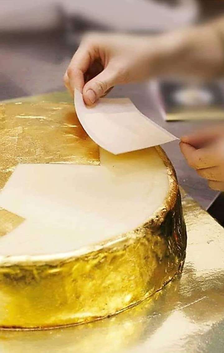 Gold leaf company Pure Gold Leaf/Gold Vark/Gold waraq (100.pcs) Sheet 24K Gold Leaf Leaves Foil for Edible Finest Gold Leaves Food Gilding Facial Beauty Spa Size(2 X 3 Inch_ 3