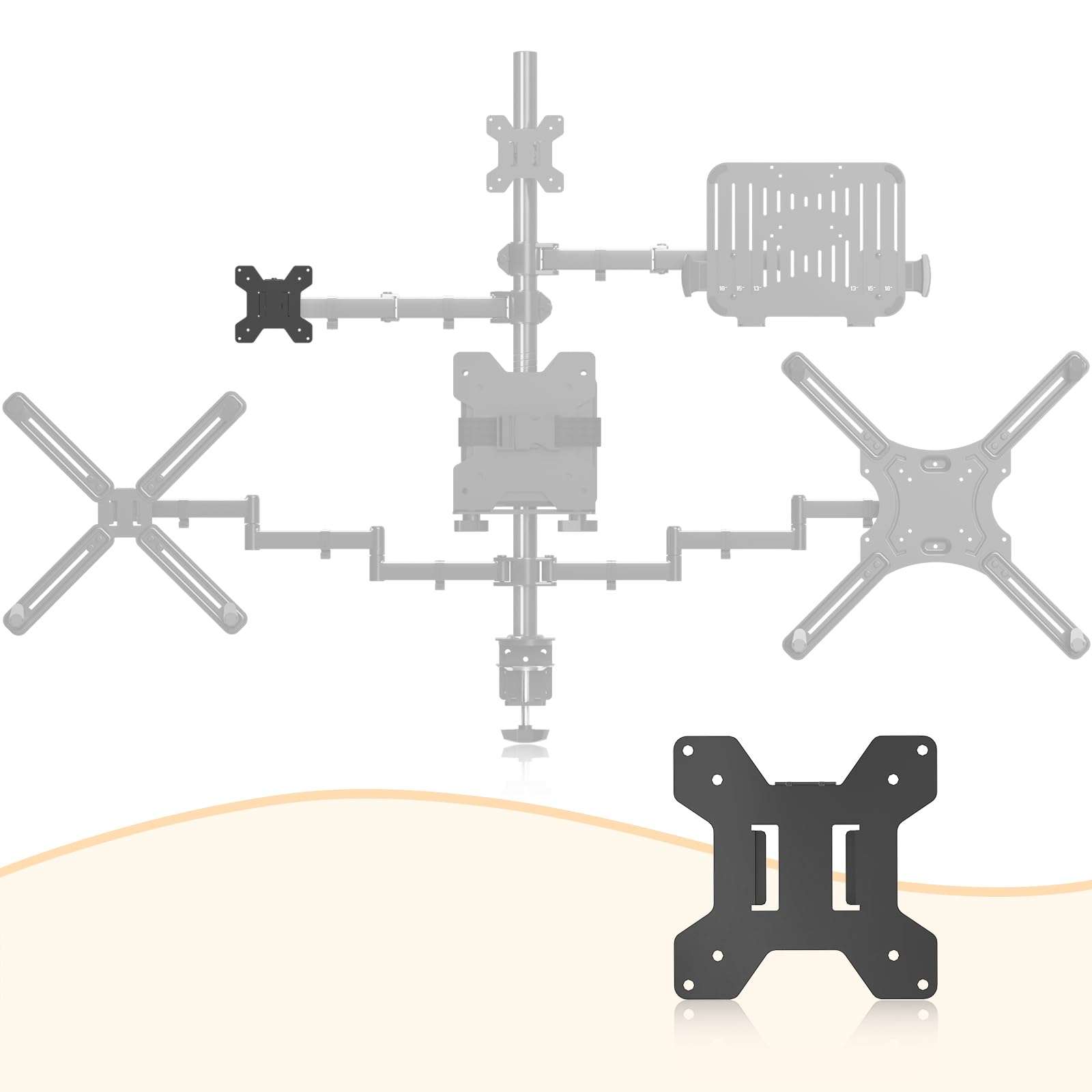 Suptek Monitor Mounting Plate for Suptek Monitor Computer Mounting System 75x75 and 100x100mm(MD6MB) 5