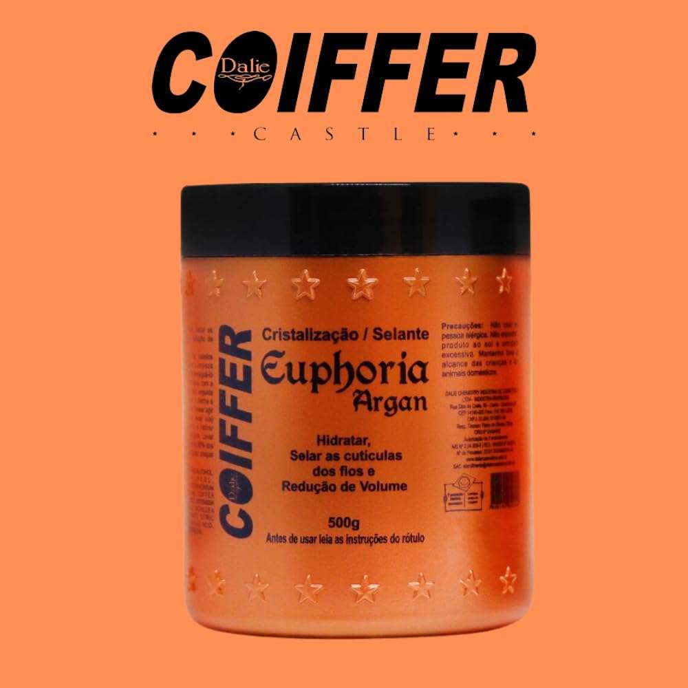 Coiffer Euphoria Argan Dalie Castle Usa - Hair cream for crystallization and sealant - Pelo Crema 16.9oz - Best Brazilian Hair Cream. Experience the perfect balance of hydration, repair&protection 4