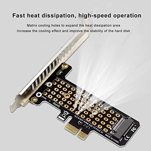 M.2 PCIe Adapter M.2 NVME AHCI SSD M Key to PCIeX1 Adapter Expansion Card Expansion, Support PCIe 3.0/4.0 with M.2 PCIe NVMe SSD Aluminum Alloy Heat Sink 4