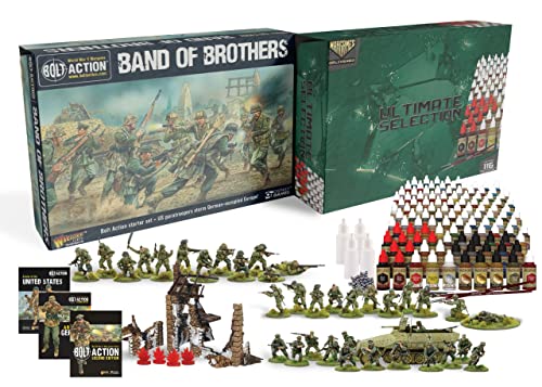Wargames Delivered The Army Painter and Bolt Action Miniature Bundle Ultimate Selection Miniature Painting Kit and Band of Brothers Bolt Action 2 Starter Set
