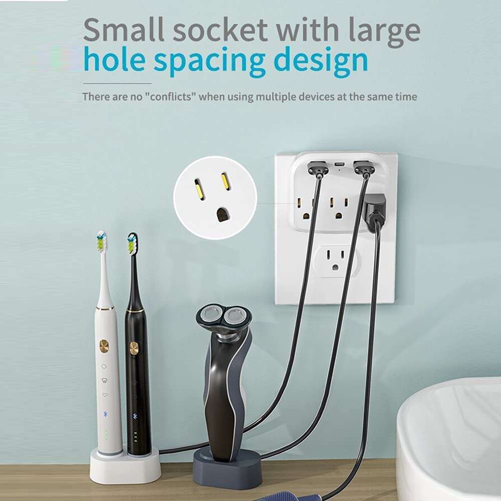 Surge Protector Converter, Outlet Extender with 3 Outlet Splitter and 3 USB Charger (1 USB C), ETL Certified USB Wall Charger Power Adapter, Multi Plug Outlets for Home, Office, School, White 5