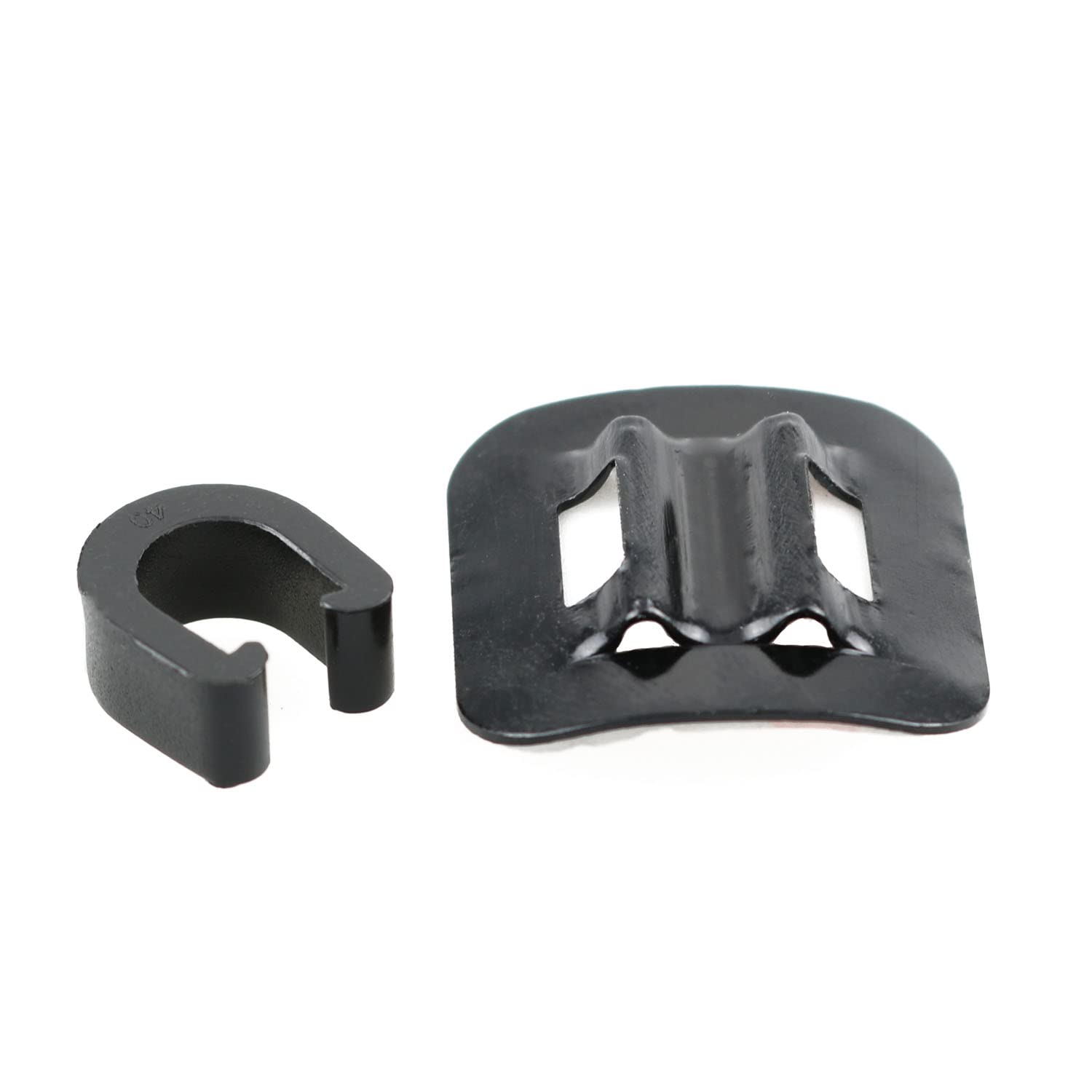 MEETOOT 6 Sets Bike Oil Tube Fixed Clamp Bicycle Folding Brake Cable Buckle Road Bike Line Guide Tubing Fixed Clamp C Shape Cord Holder Aluminum Alloy Base Wire Seat (with Plastic Buckle) 4