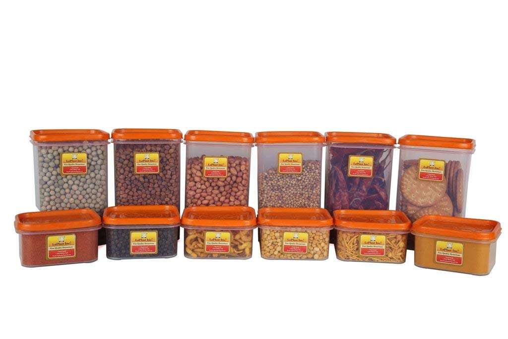 Laplast 100011 Plastic Storage Containers - 1000ml, Pack Of 6, Orange 1