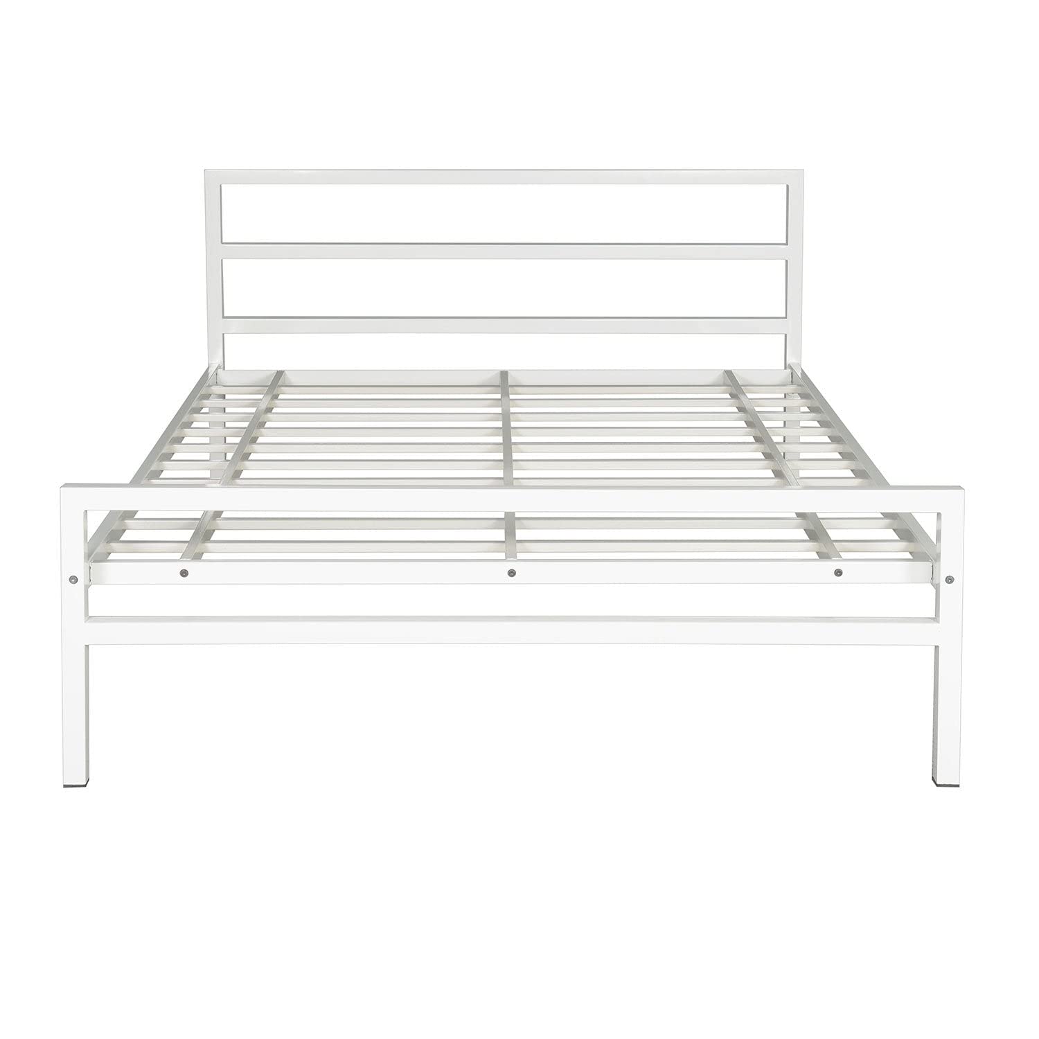Doctor Dreams by Nilkamal Queen Size Striker Classic Metal Bed with Plus Memory Foam 6 Inch Orthopaedic Mattress, Comes with Soft Cover, Firmness Premium Mattress (White & Blue, 78 x 60) 3