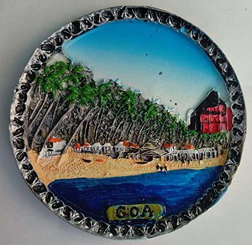 SSL TRUST ME Plastic Poly Resin Fridge Magnet Beautiful Goa Home & Decor (3 x 1 x 2.5 inch, Multicolour) Magnetic/Gift (Small Size) 3