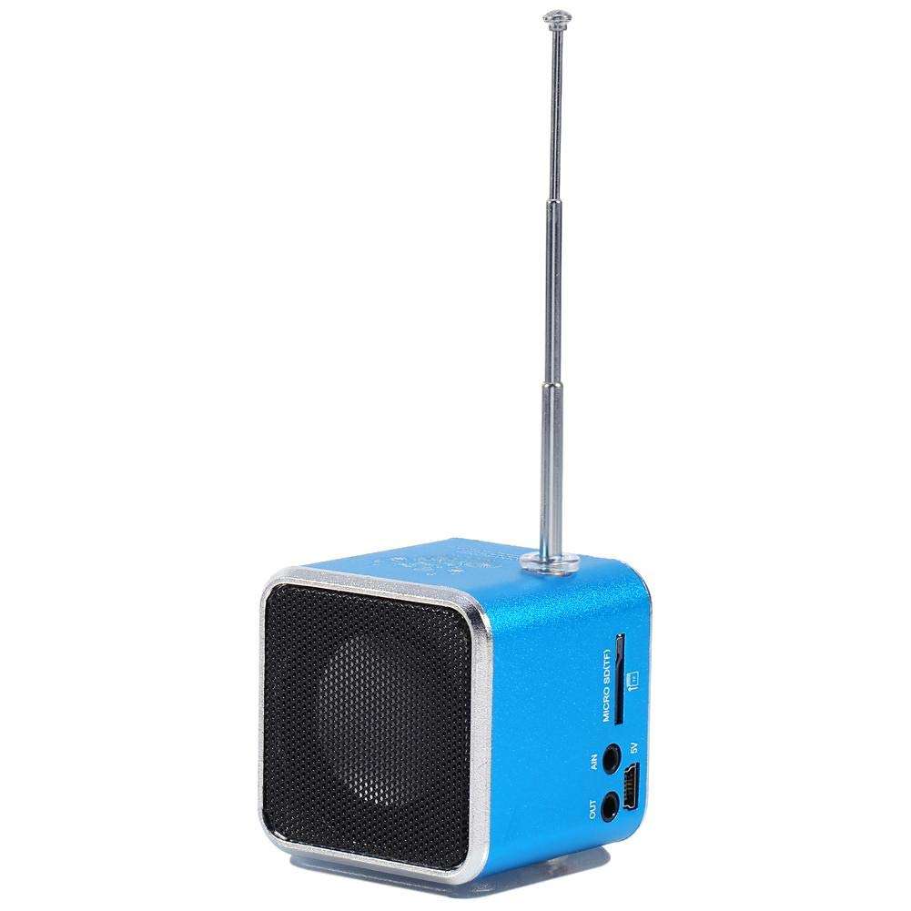 Mini Speaker,Support Memory Card and U Disk,Music Player,Portable FM Radio Stereo,PC Fashion(Blue) 5