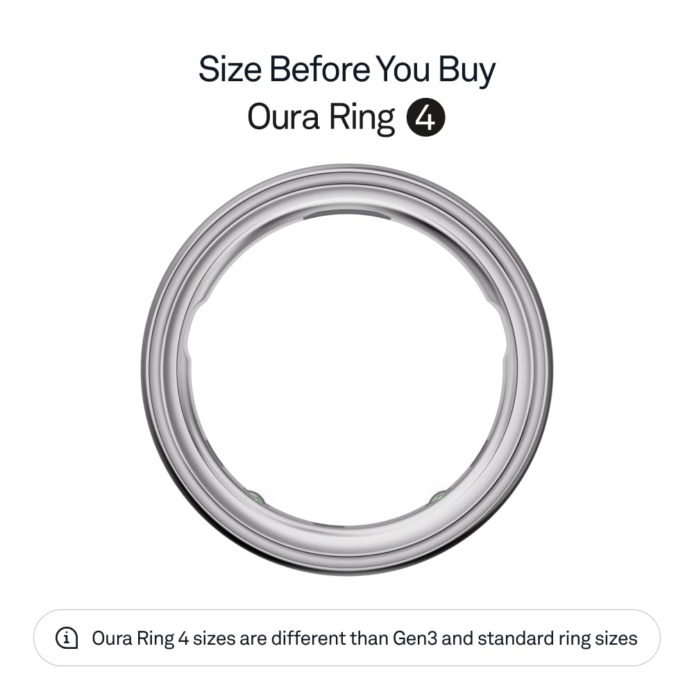 Oura Ring 4 - Silver - Size 9 - Smart Ring - Size First with Oura Ring 4 Sizing Kit - Sleep Tracking Wearable - Heart Rate - Fitness Tracker - Up to 8 Days of Battery Life 3