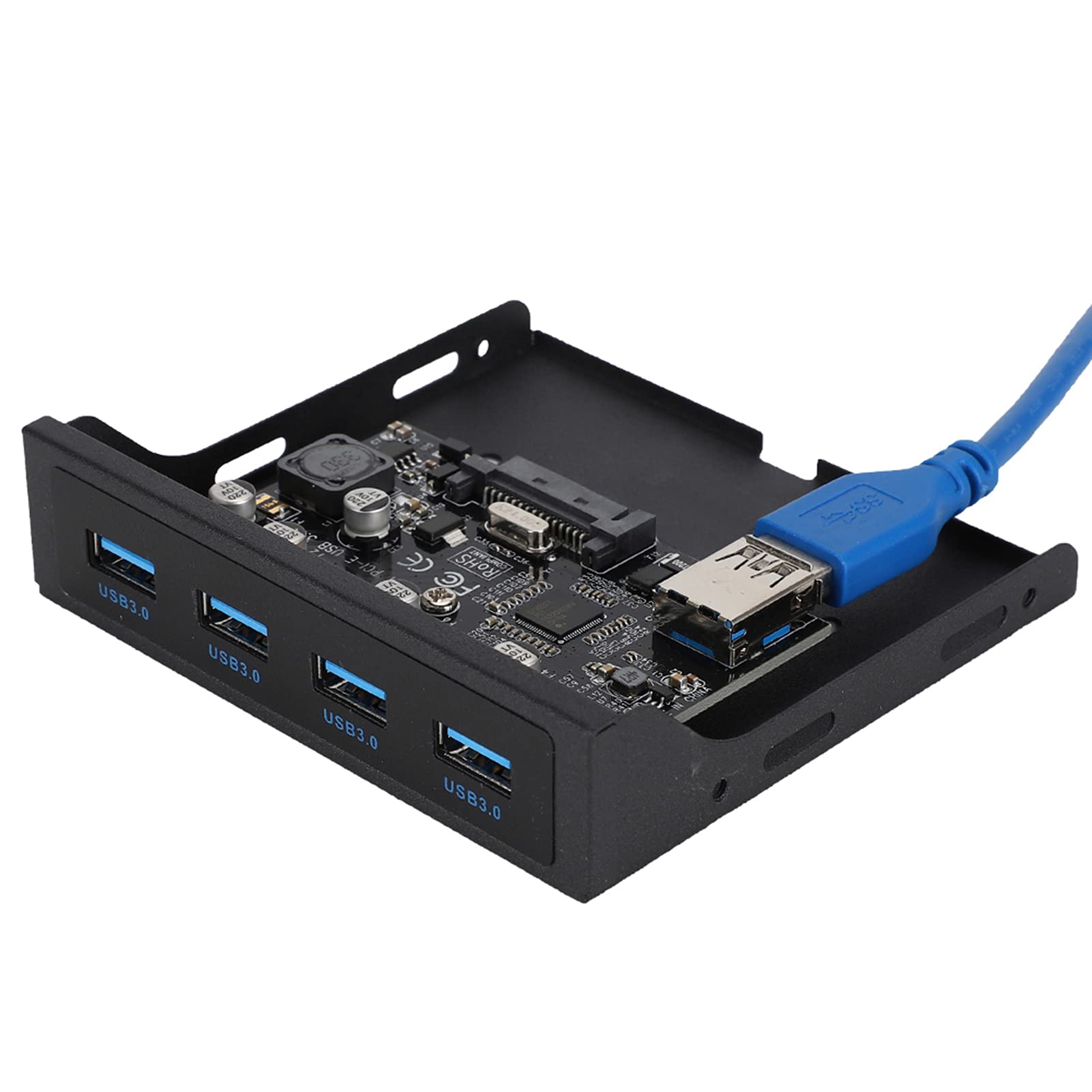 Tomantery 4-Port Front Panel, Not Easy to Damage USB3.0 HUB Expansion Card Adapter Easy to Use PCIE to USB3.0 Card for Chip for Mainboard