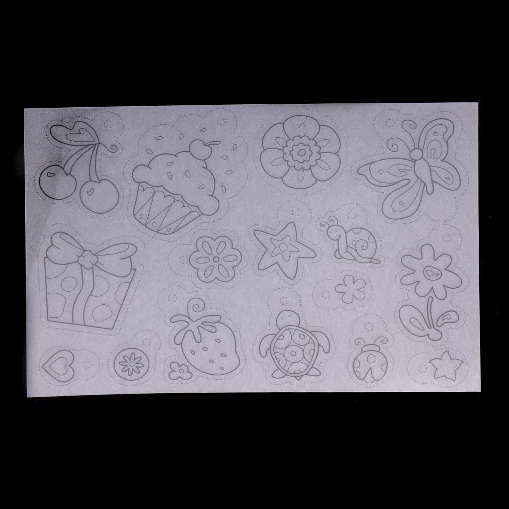 myaddiction 8 Sheets DIY Printer Inkjet Clear Shrink Plastic Sheets Drawing Paper Film Multi Patterns Shapes for Making Jewelry Pendant Charms Key Chain Crafts 4