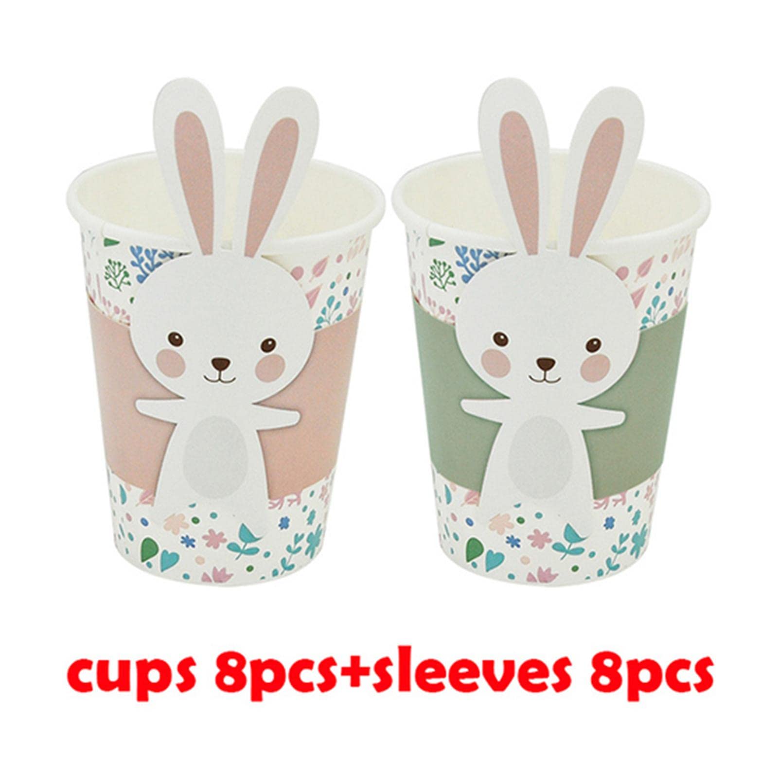 SDEPL Paper Party Tableware Set Easter Bunny Serveware for Graduation Decorations 4