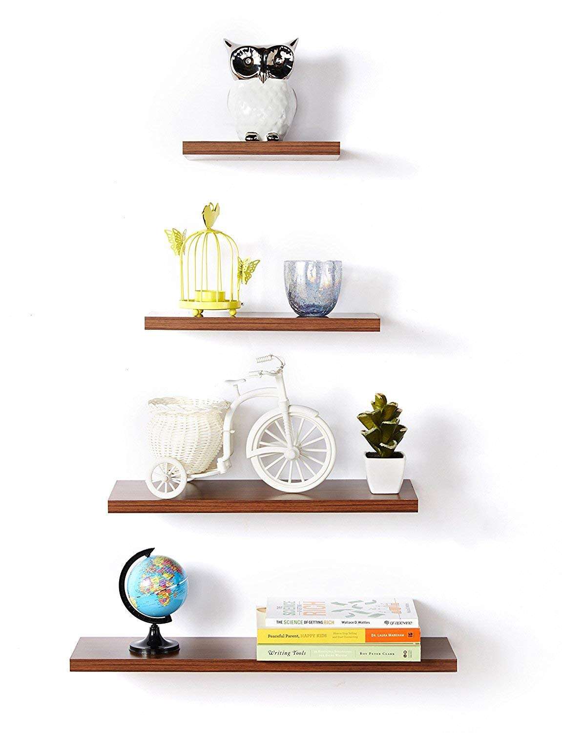 A10 Shop Delta S1 Home Decor Wall Shelf/Rack-Set of 4 (Matt Finish) (Walnut) 5