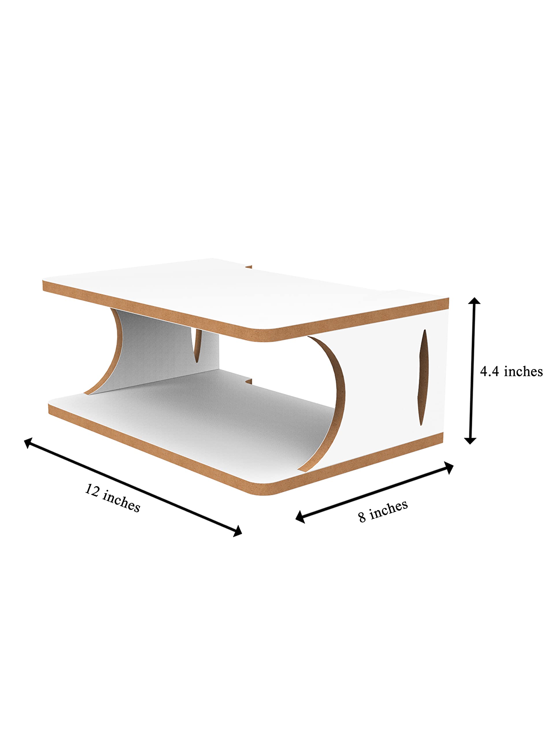 Home Sparkle Engineered Wood Set Top Box Stand Wall Mount for Home Wall Shelf for Holding Speakers WiFi Router Game Console Remote Streaming Device (Carved 18) 3