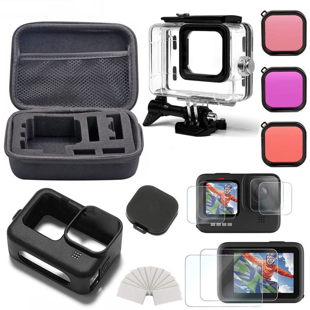 Accessories Kit for Black Carrying Bag Waterproof Housing Case Tripod Set for Action Camera Accessories