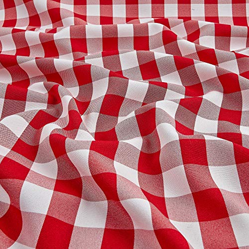 Picnic Gingham Yarn-Dyed Red/White, Fabric by the Yard 4