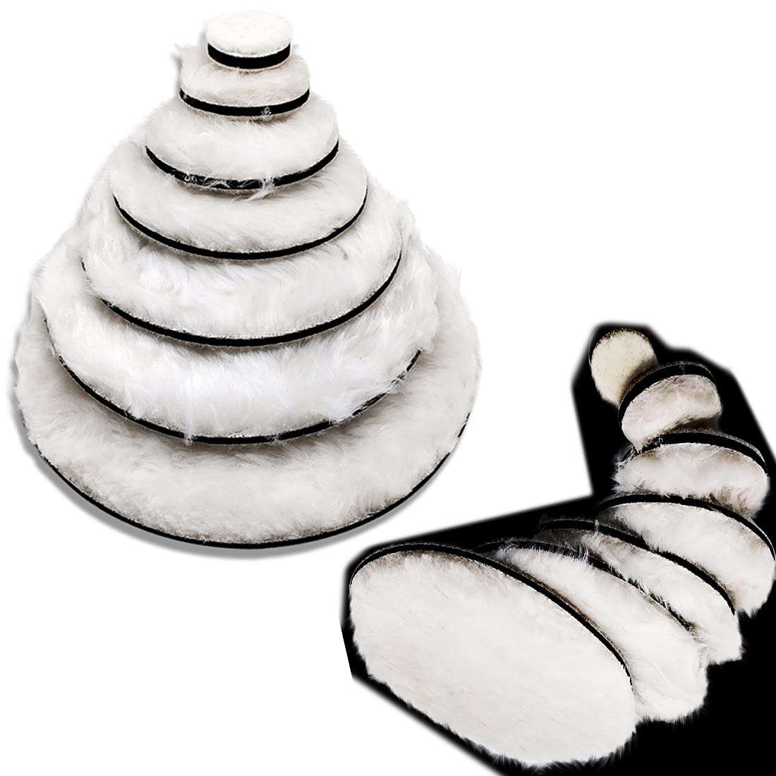 DIY Crafts 3 Pcs, 6" inch Felt Fur Pad Only, Car Motorbike Care Fur Felt Pad For Gross Wax Polishing Buffing Pad Polishing Buffer Drill Adapter M10/14 Conn (3 Pcs, 6" inch Felt Fur Pad Only) 3