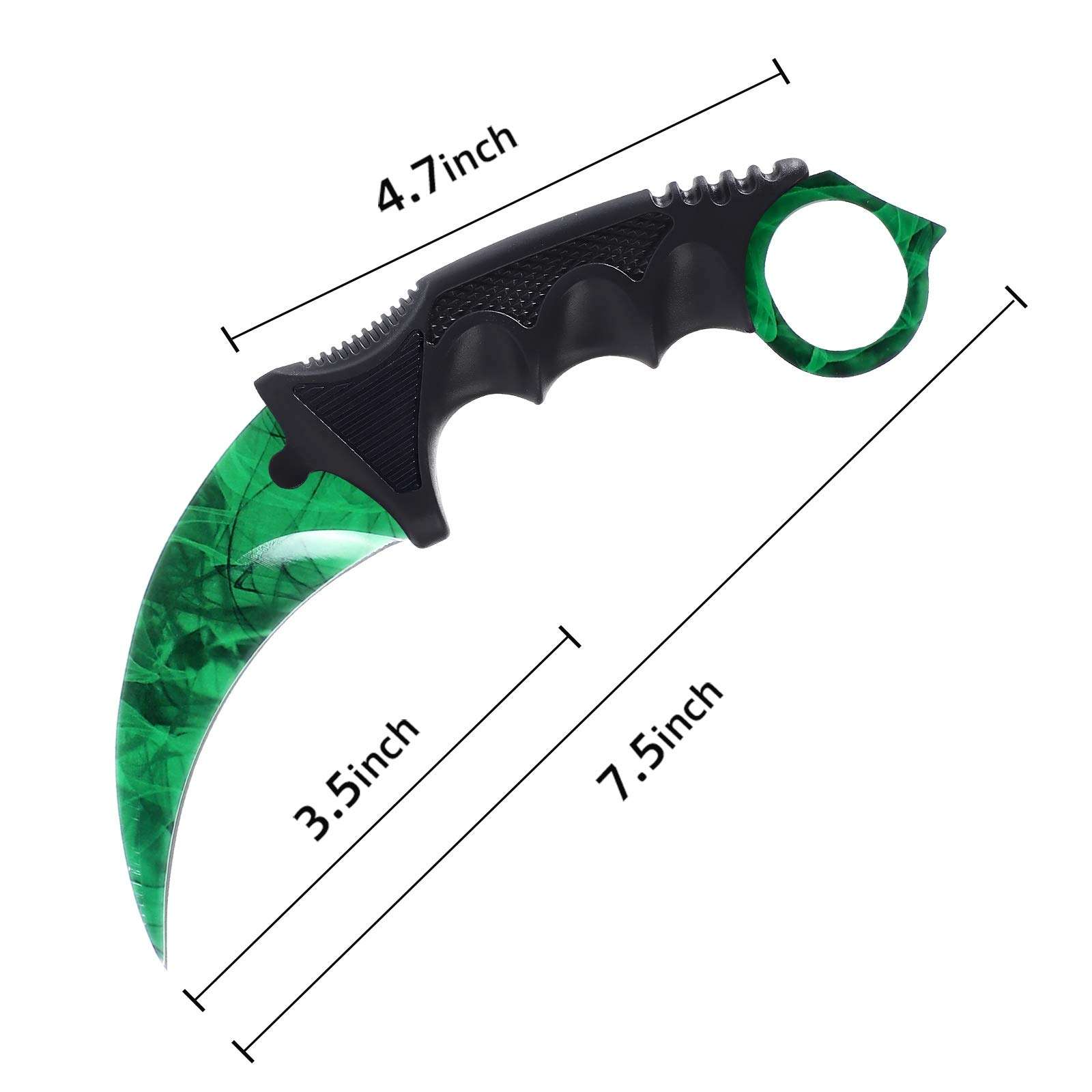 TOPOINT Karambit Knife, Stainless Steel Fixed Blade Knife with Sheath and Cord Knife CS-GO for Hunting Camping and Field Survival (Green) 5