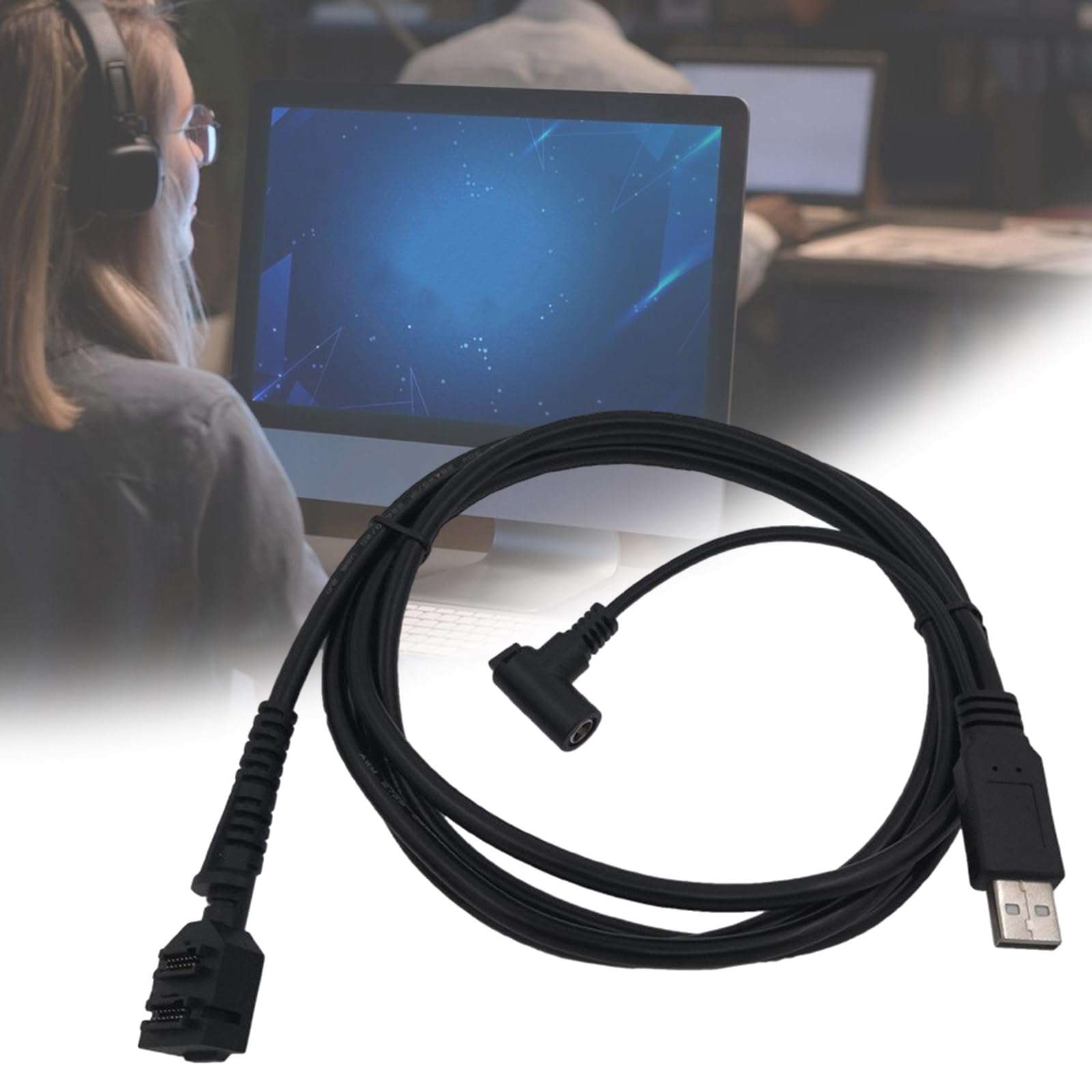 ljhnba Double 14pin DC5521 Female Power USB 2.0 Cable for VX805 VX820 Enhances Data Transmission Scanner Line 3