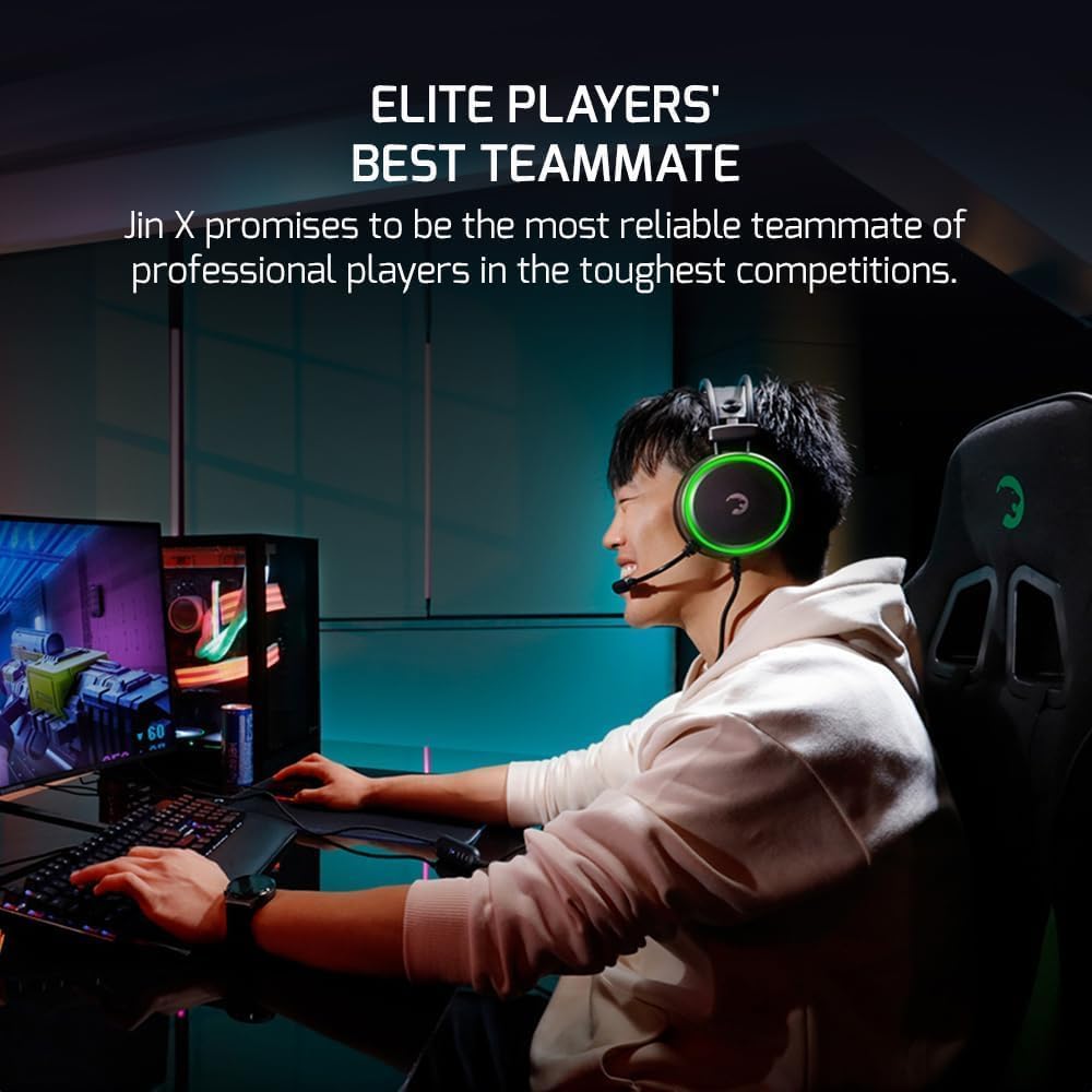 GAMEPOWER Medusa USB Gaming Headset - 7.1 Virtual Surround Sound, Wired Led Headphones with 50MM Drivers, Comfort Design, 360 Spatial Audio, Noise Cancelling Mic for PC, Laptop, Black 4