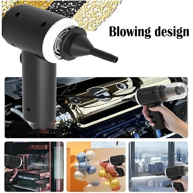 MADHURAM ENTERPRISE 3 in 1 Portable Vacuum Cleaner Duster Blower Air Pump Wireless Handheld Clean Microscopic Dust Like Car, Home, Laptop, Flower, Vehicle Interior Cleaner Vehicle Interior Cleaner 4