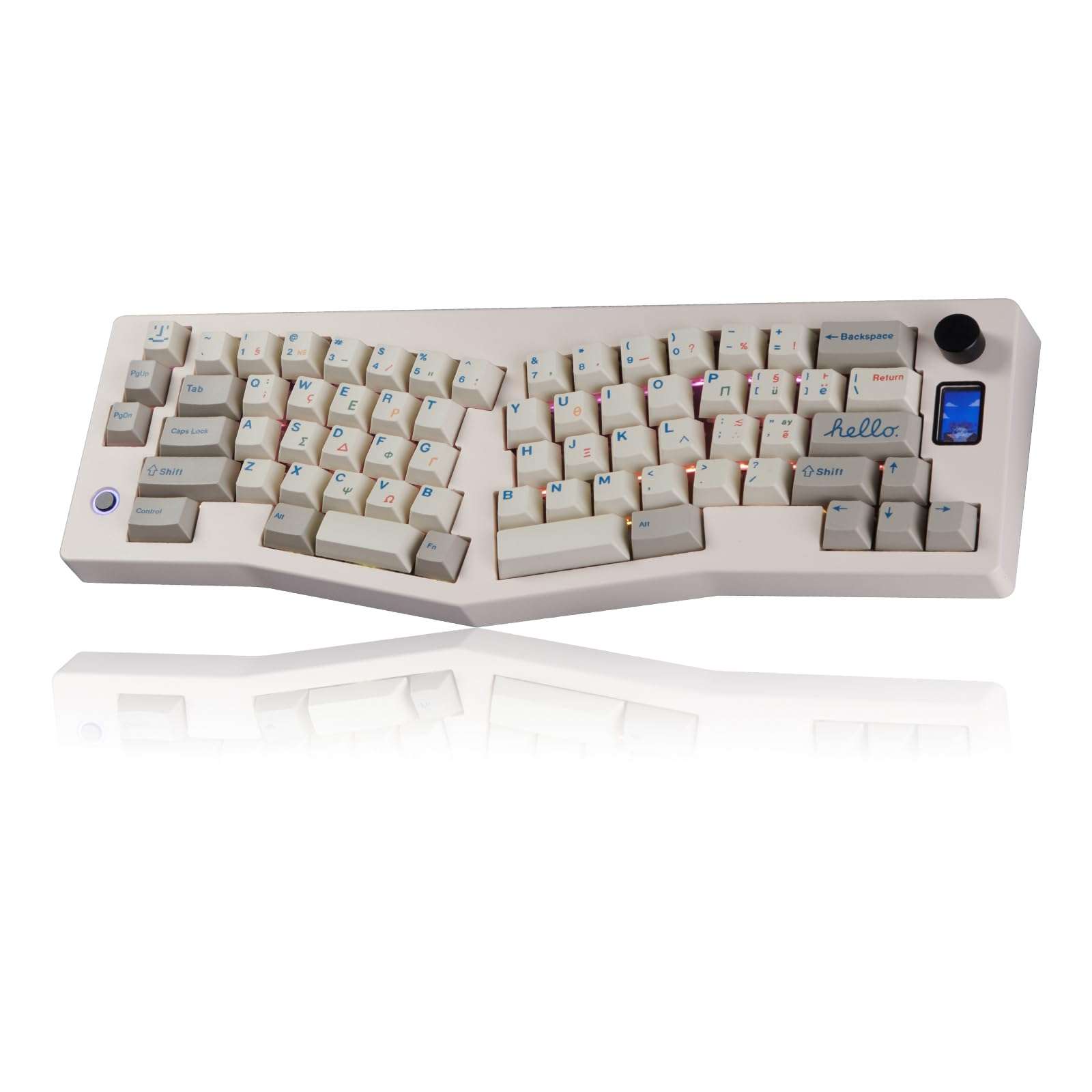 CIDOO ABM066 Alice Keyboard Hot Swappable Mechanical Keyboard RGB Wireless Custom Gaming Keyboard with Silent Linear Switches VIA Programmable Volume Knob for Win/Mac/iOS(Retro 9009 Grey Keycaps) 1