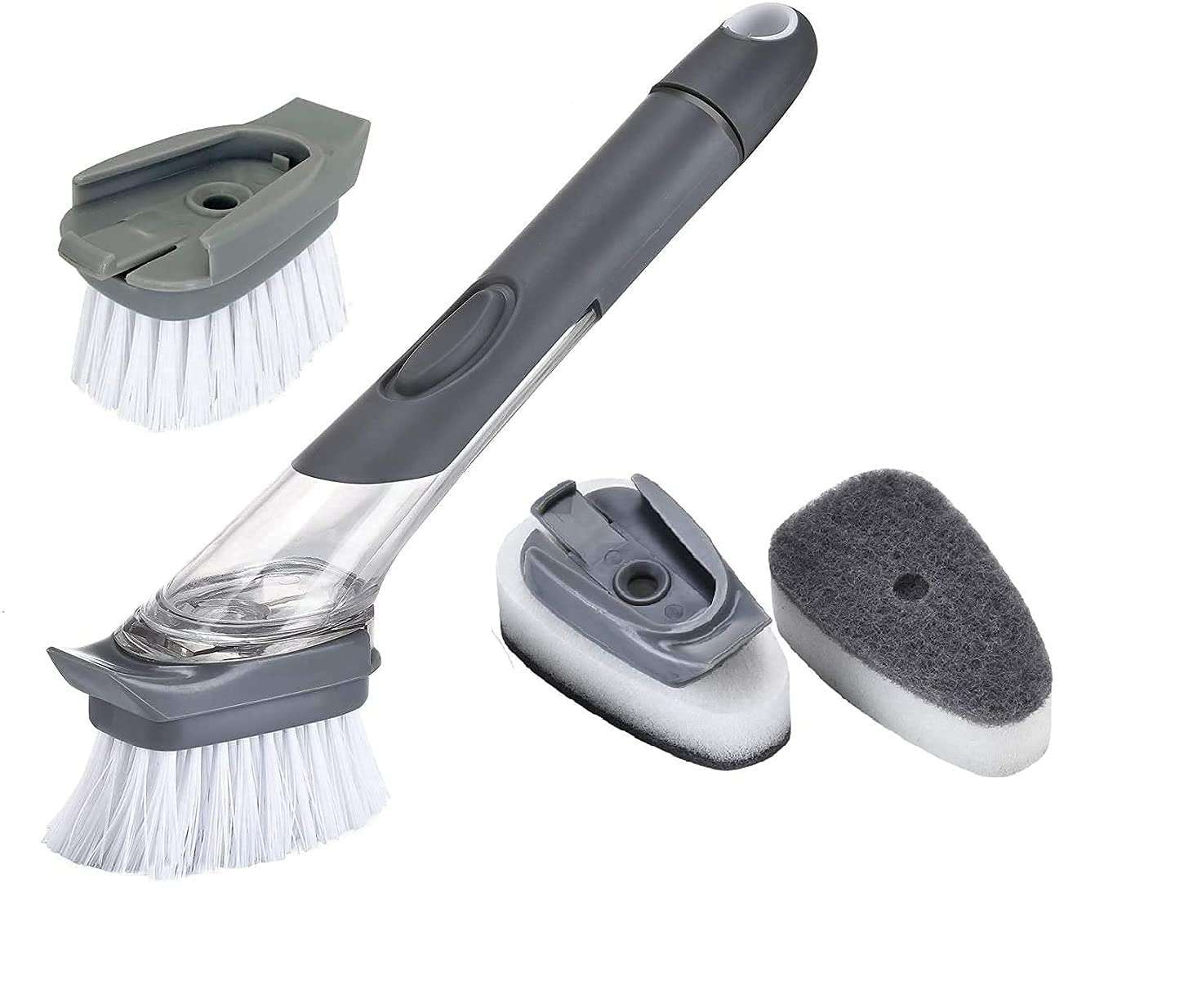 DENFY Automatic Soap Dispenser Cleaning Brush Wash Basin Utensils Sink Cleaning Brush Dish Wash Scrubber Liquid Soap Dispenser in Home, Kitchen, Washbasins Dishes (Pack of 1) 5