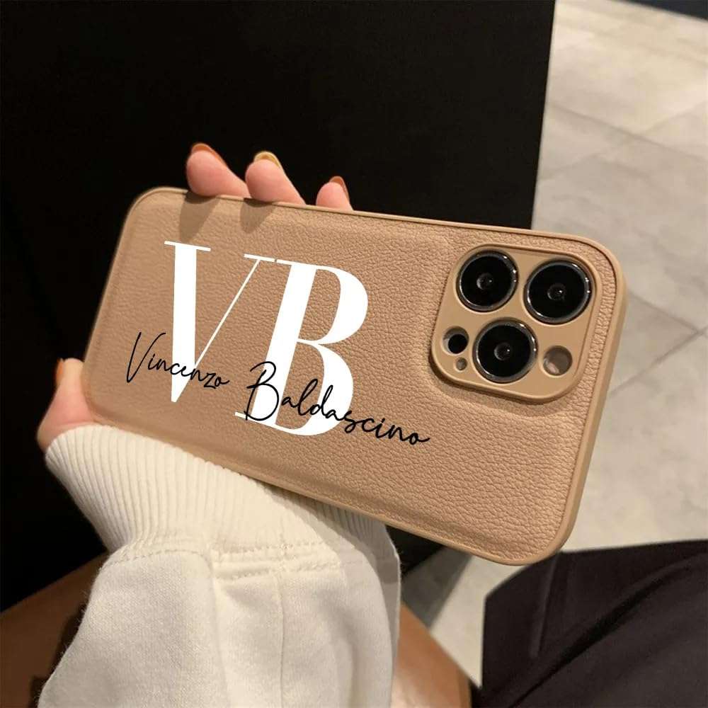 Pink Case For iPhone 13 Pro Max - Custom Name Phone Case For iPhone 13 - Cute iPhone 13 Pro Case - Protective Leather Case For iPhone 15, 14, 12, 11 Pro - Name, Initial, Heart Design, Gift For Her 3