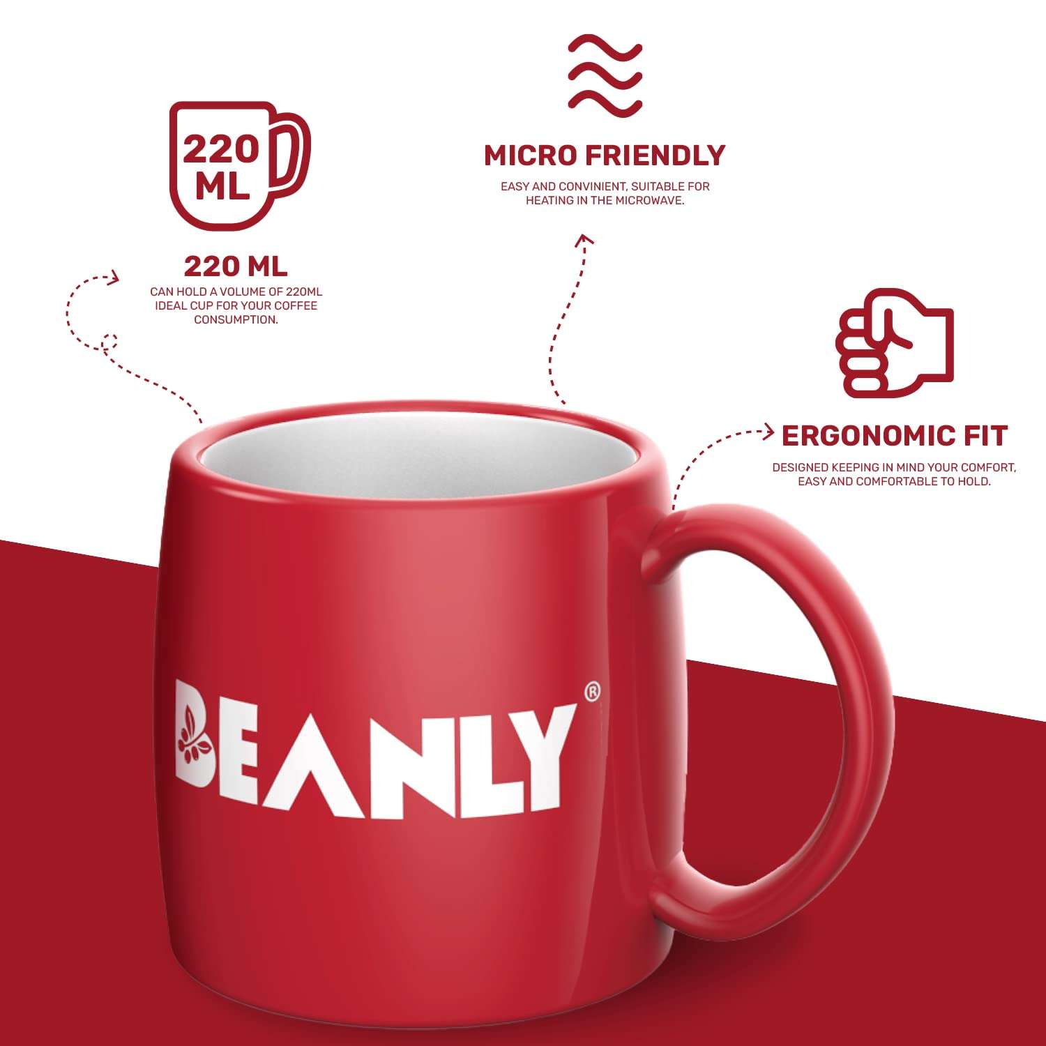 Beanly Pour Over Coffee Dark Brew Bags, Pack of 10, Easy Brew Coffee, Arabica Coffee, Drip Coffee, Bold and Strong, Medium Roast, with Red Mug 3