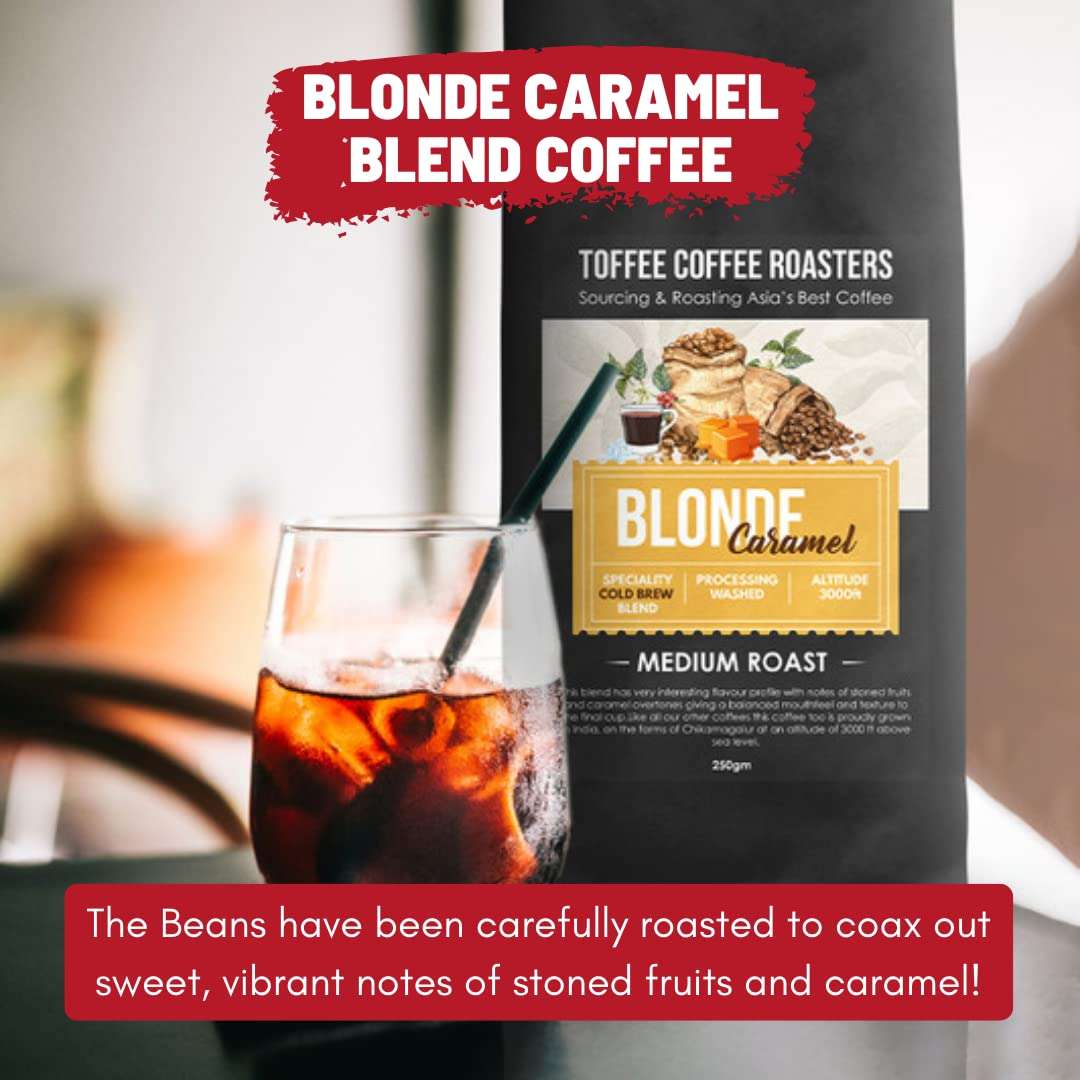 Toffee Coffee Roasters | Blonde Caramel Coffee | Speciality Blend | 100% Arabica | Medium Roast | Coffee Notes: Stoned Fruits & Caramel | Grind: Hario V60| Freshly Roasted | 500 gms 4