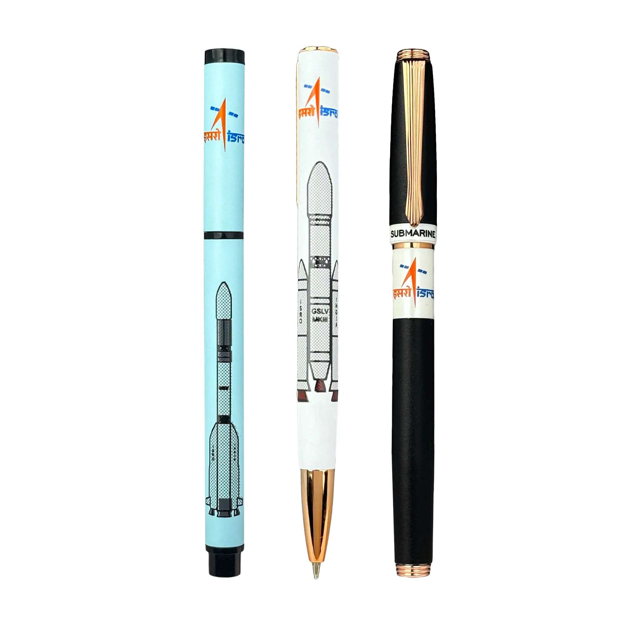Submarine 4001 Isro Gslv-X Premium Ball Pen (Set Of 3) Original Space Design Approved By Isro, Fitted with Blue Ink Refill, Ideal Gift For Him/Her, Perfect For Corporate Gifting 4