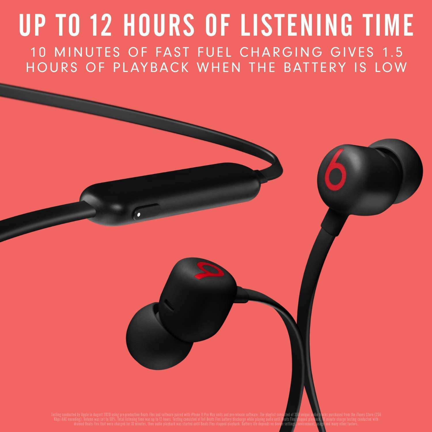 Beats Flex - Wireless in Ear Earphones, 12 Hours of Battery Life, 10 min Fast Charge for 1.5H, Apple W1 Chip, Magnetic Earbuds, Class 1 Bluetooth, Built-in Microphone - Black 2